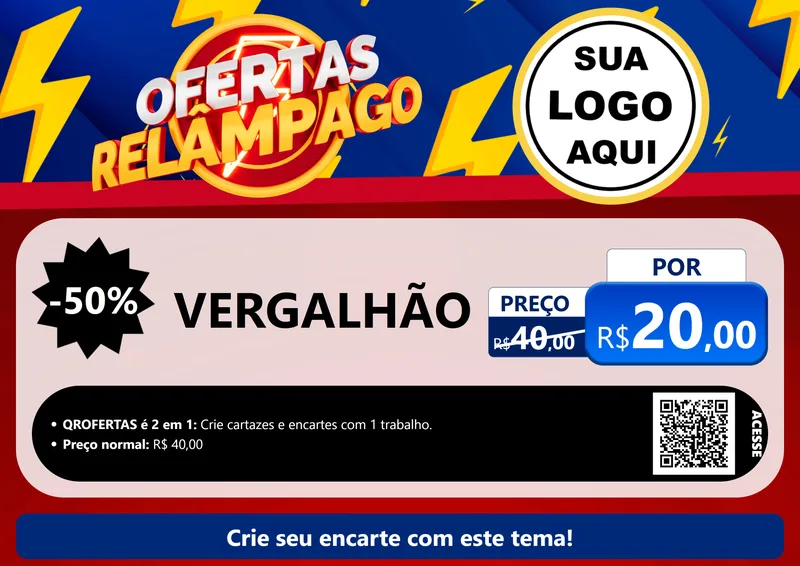 Modelo de Cartaz para Cartaz A4 Horizontal com o tema Ofertas Relâmpago para Ferragens