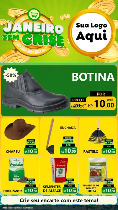 Modelo de Rede Social para Stories com o tema Janeiro Sem Crise para Agropecuária