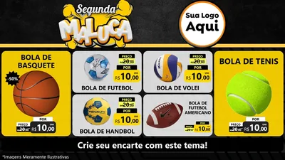 Modelo de TV para TV Horizontal com o tema Segunda Maluca para Artigos Esportivos