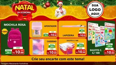 Modelo de TV para TV Horizontal com o tema Natal da Economia para Papelaria