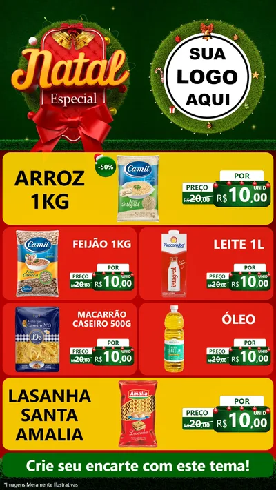 Modelo de TV para TV Vertical com o tema Natal Especial para Supermercado