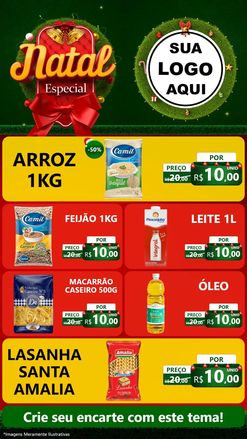 Modelo de TV para TV Vertical com o tema Natal Especial para Supermercado