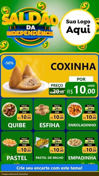Modelo de Rede Social para Stories com o tema Saldão da Indepêndencia para Salgadaria