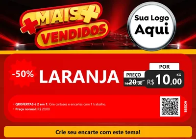 Modelo de Cartaz para Cartaz A4 Horizontal com o tema Mais Vendidos para Hortifrúti
