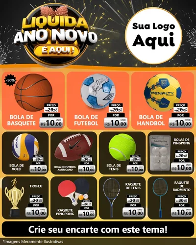 Modelo de Rede Social para Feed Instagram com o tema Liquida Ano Novo É Aqui! para Artigos Esportivos