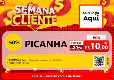 Modelo de Cartaz para Cartaz A4 Horizontal com o tema Semana do Cliente para Açougue