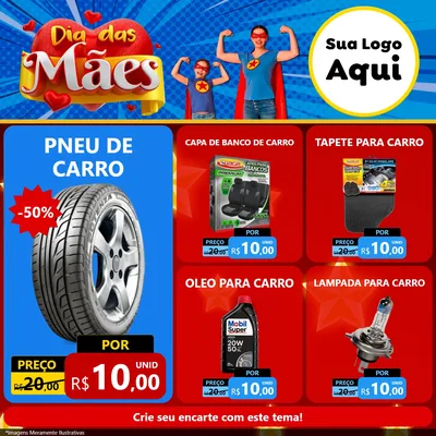 Modelo de Rede Social para Feed Facebook com o tema Dia das Mães para Auto peças