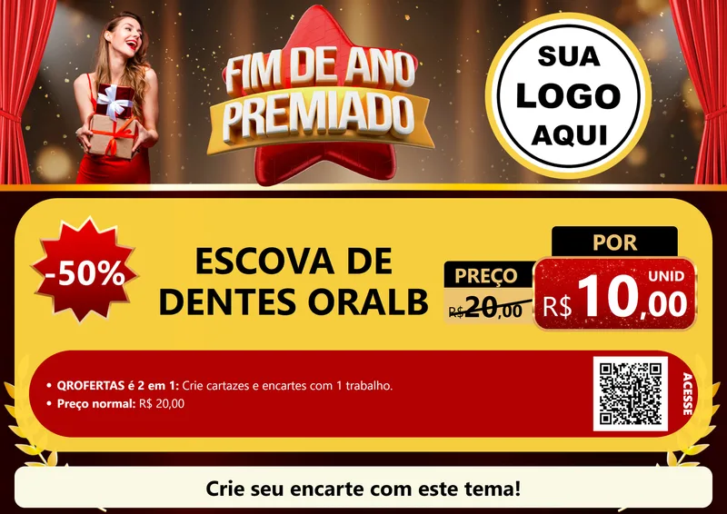 Modelo de Cartaz para Cartaz A4 Horizontal com o tema Fim de Ano Premiado para Higiene Pessoal