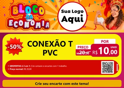Modelo de Cartaz para Cartaz A4 Horizontal com o tema Bloco da Economia para Tubos e conexões