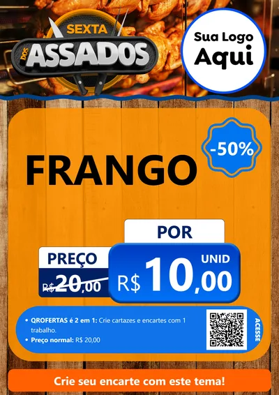 Modelo de Cartaz para Cartaz A4 Vertical com o tema Sexta dos Assados para Assados