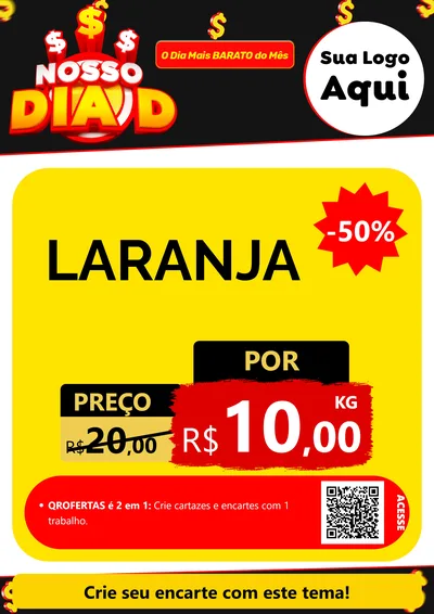 Modelo de Cartaz para Cartaz A4 Vertical com o tema Nosso Dia D para Hortifrúti