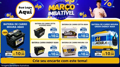 Modelo de TV para TV Horizontal com o tema Março Imbatível para Baterias Elétricas