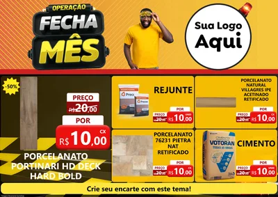 Modelo de Encarte para Encarte A4 Horizontal com o tema Operação Fecha Mês para Pisos e revestimentos