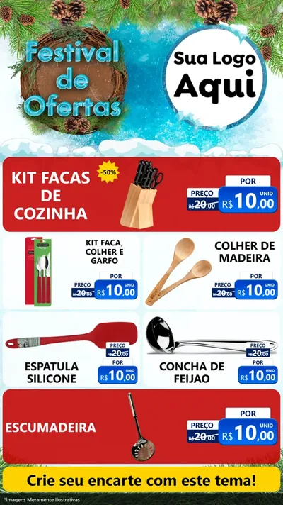 Modelo de TV para TV Vertical com o tema Festival de Ofertas - Inverno para Utilidades Domésticas