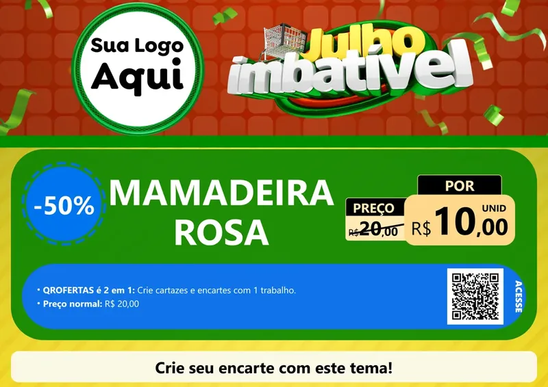 Modelo de Cartaz para Cartaz A4 Horizontal com o tema Julho Imbatível para Bebês