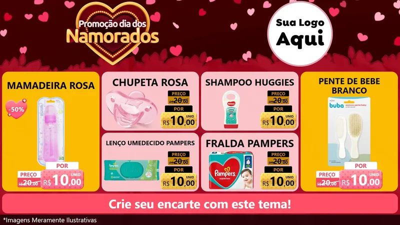Modelo de TV para TV Horizontal com o tema Promoção Dia Dos Namorados para Bebês