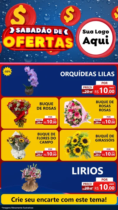 Modelo de TV para TV Vertical com o tema Sabadão de Ofertas para Floricultura e jardim