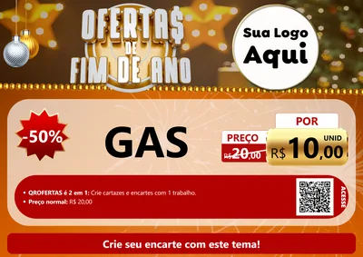 Modelo de Cartaz para Cartaz A4 Horizontal com o tema Ofertas de Fim de Ano para Água e gás