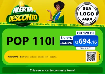 Modelo de Cartaz para Cartaz A4 Horizontal com o tema Alerta de Desconto para Concessionaria de Motos