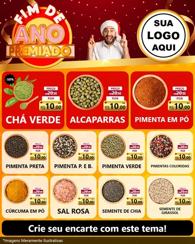 Modelo de Rede Social para Feed Instagram com o tema Fim de Ano Premiado para Produtos Naturais