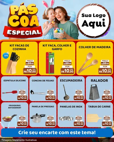 Modelo de Rede Social para Feed Instagram com o tema Páscoa Especial para Utilidades Domésticas