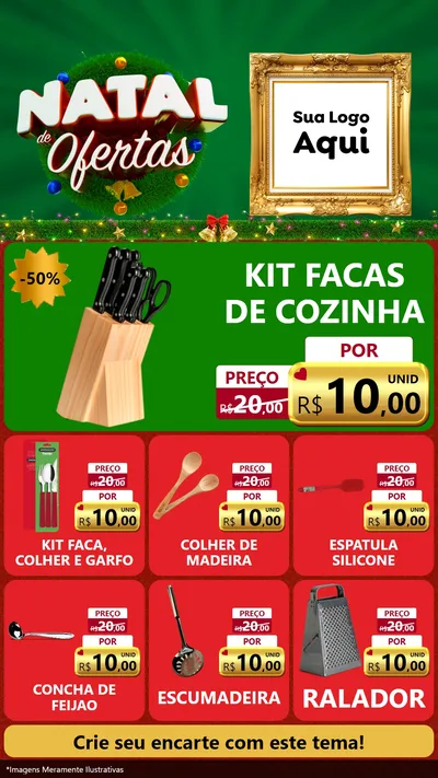 Modelo de Rede Social para Stories com o tema Natal de Ofertas para Utilidades Domésticas