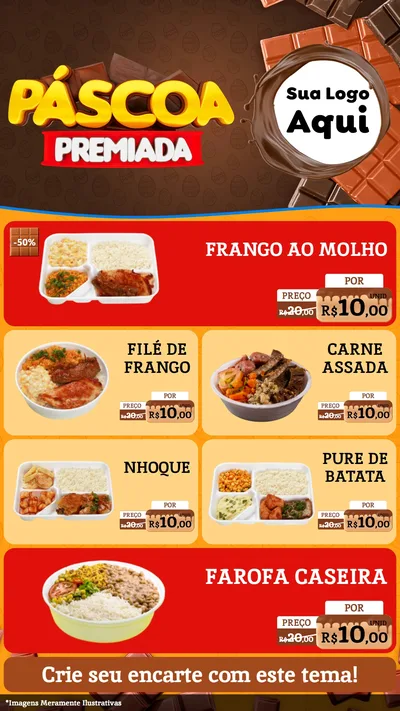 Modelo de TV para TV Vertical com o tema Páscoa Premiada para Restaurante
