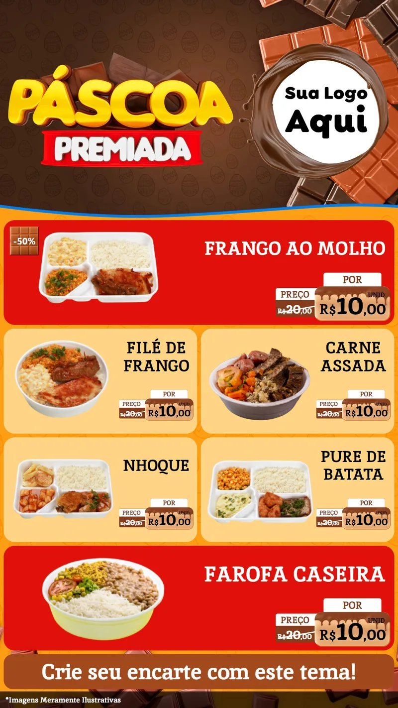 Modelo de TV para TV Vertical com o tema Páscoa Premiada para Restaurante