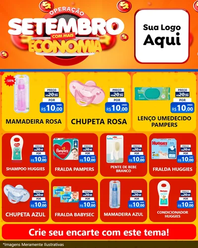 Modelo de Rede Social para Feed Instagram com o tema Operação Setembro Com Muita Economia para Bebês