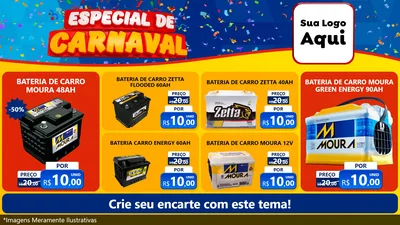 Modelo de TV para TV Horizontal com o tema Especial de Carnaval para Baterias Elétricas
