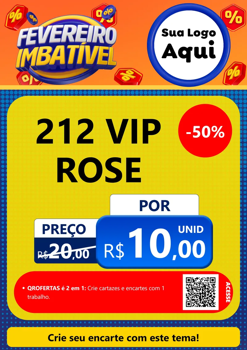 Modelo de Cartaz para Cartaz A4 Vertical com o tema Fevereiro Imbatível para Perfumes