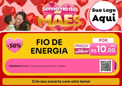 Modelo de Cartaz para Cartaz A4 Horizontal com o tema Semana Das Mães para Materiais Elétricos