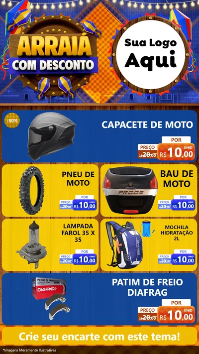 Modelo de TV para TV Vertical com o tema Arraiá Com Desconto para Moto peças