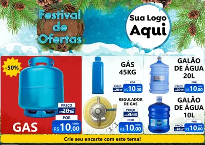Modelo de Encarte para Encarte A4 Horizontal com o tema Festival de Ofertas - Inverno para Água e gás