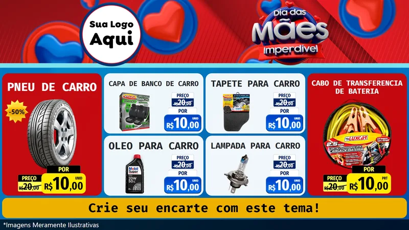 Modelo de TV para TV Horizontal com o tema Dia Das Mães Imperdível para Auto peças