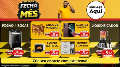 Modelo de TV para TV Horizontal com o tema Operação Fecha Mês para Móveis e Eletro