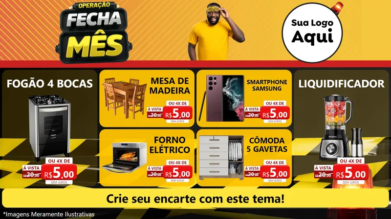 Modelo de TV para TV Horizontal com o tema Operação Fecha Mês para Móveis e Eletro