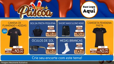 Modelo de TV para TV Horizontal com o tema Ofertas de Páscoa para Roupas e acessórios