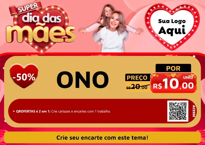 Modelo de Cartaz para Cartaz A4 Horizontal com o tema Super Dia Das Mães para Óticas