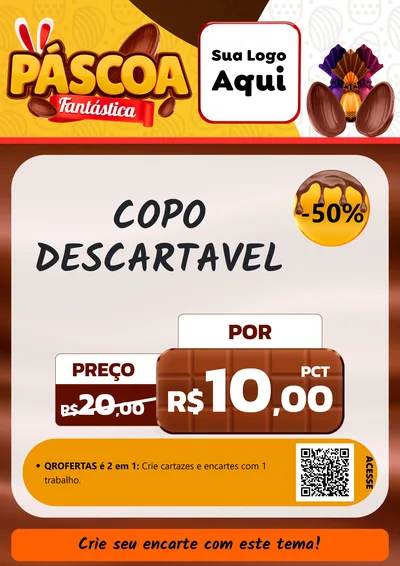 Modelo de Cartaz para Cartaz A4 Vertical com o tema Páscoa Fantástica para Embalagens