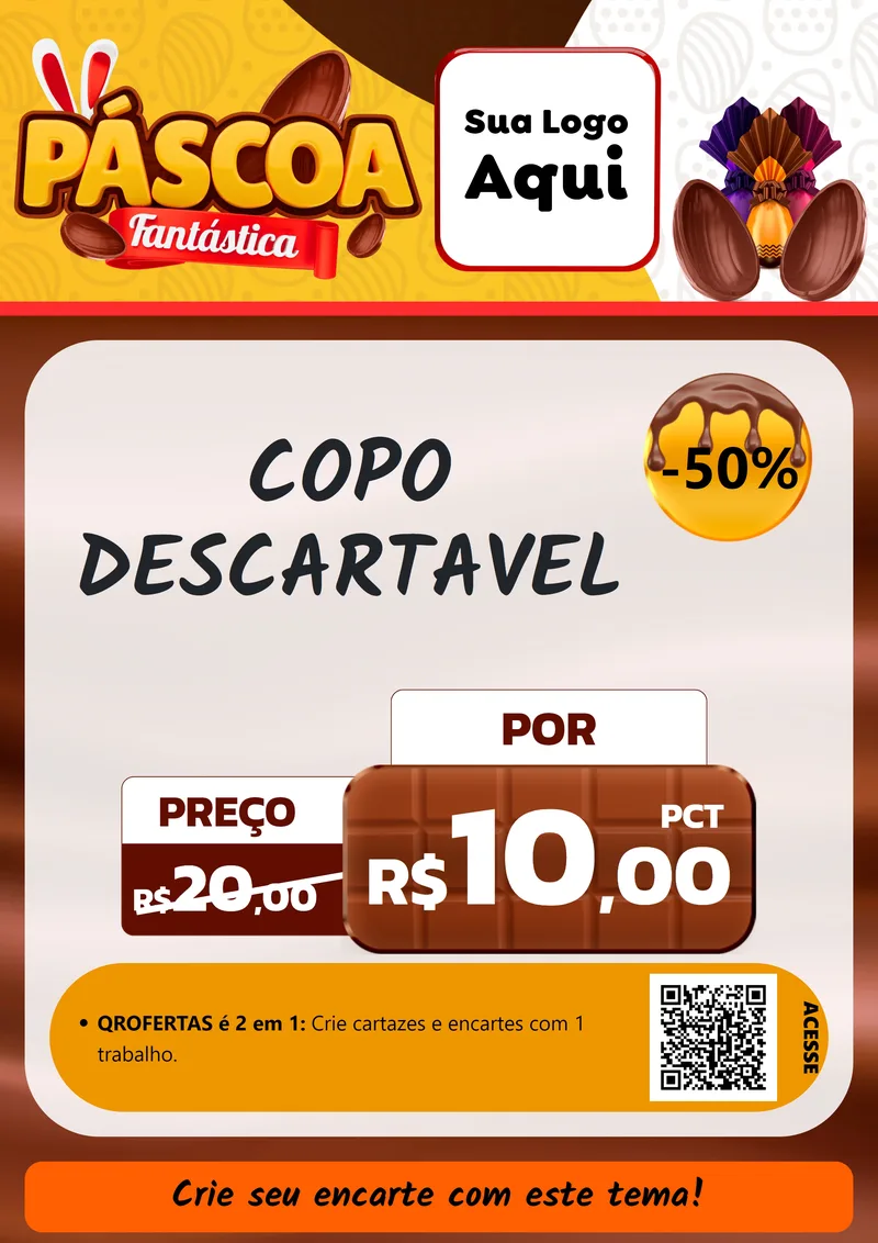 Modelo de Cartaz para Cartaz A4 Vertical com o tema Páscoa Fantástica para Embalagens