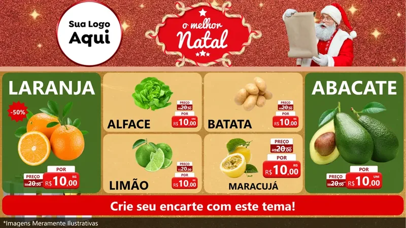 Modelo de TV para TV Horizontal com o tema O Melhor Natal para Hortifrúti