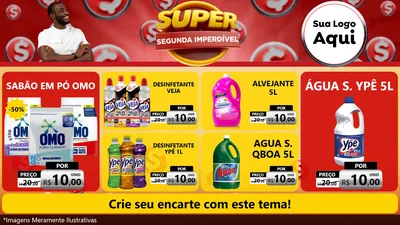 Modelo de TV para TV Horizontal com o tema Super Segunda Imperdível para Produtos de Limpeza