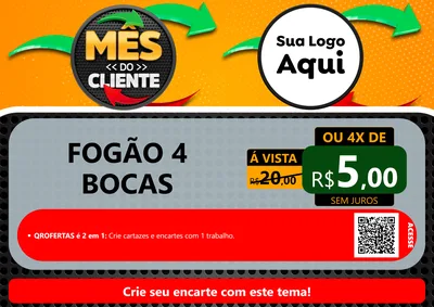 Modelo de Cartaz para Cartaz A4 Horizontal com o tema Mês do Cliente para Móveis e Eletro
