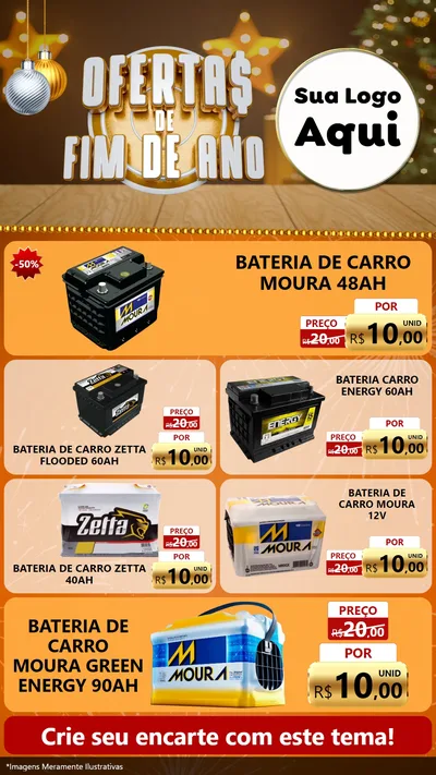 Modelo de TV para TV Vertical com o tema Ofertas de Fim de Ano para Baterias Elétricas