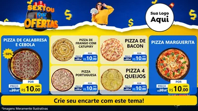 Modelo de TV para TV Horizontal com o tema Sextou de Ofertas para Pizzaria