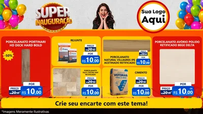 Modelo de TV para TV Horizontal com o tema Super Inauguração para Pisos e revestimentos