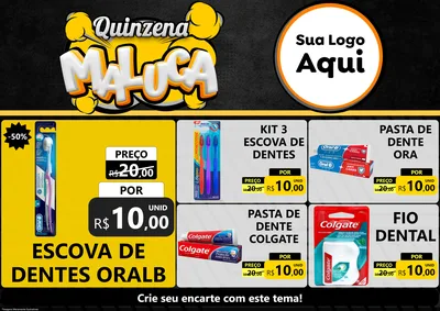 Modelo de Encarte para Encarte A4 Horizontal com o tema Quinzena Maluca para Higiene Pessoal