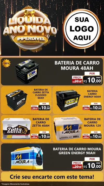 Modelo de TV para TV Vertical com o tema Liquida Ano Novo Imperdível para Baterias Elétricas