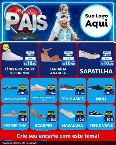 Modelo de Rede Social para Feed Instagram com o tema Mês Dos Pais para Calçados